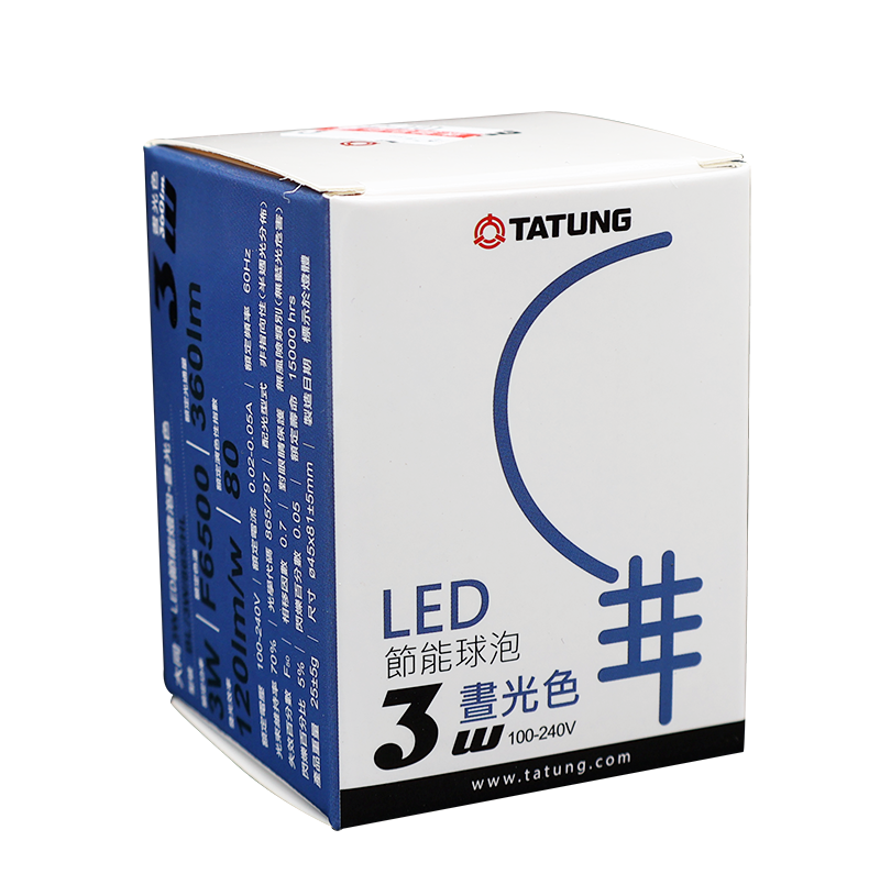 大同3W LED燈泡(白光)