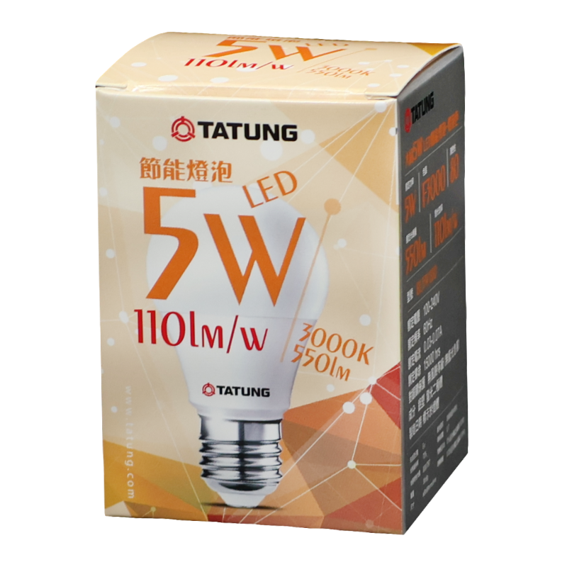 大同5W LED燈泡(黃光)