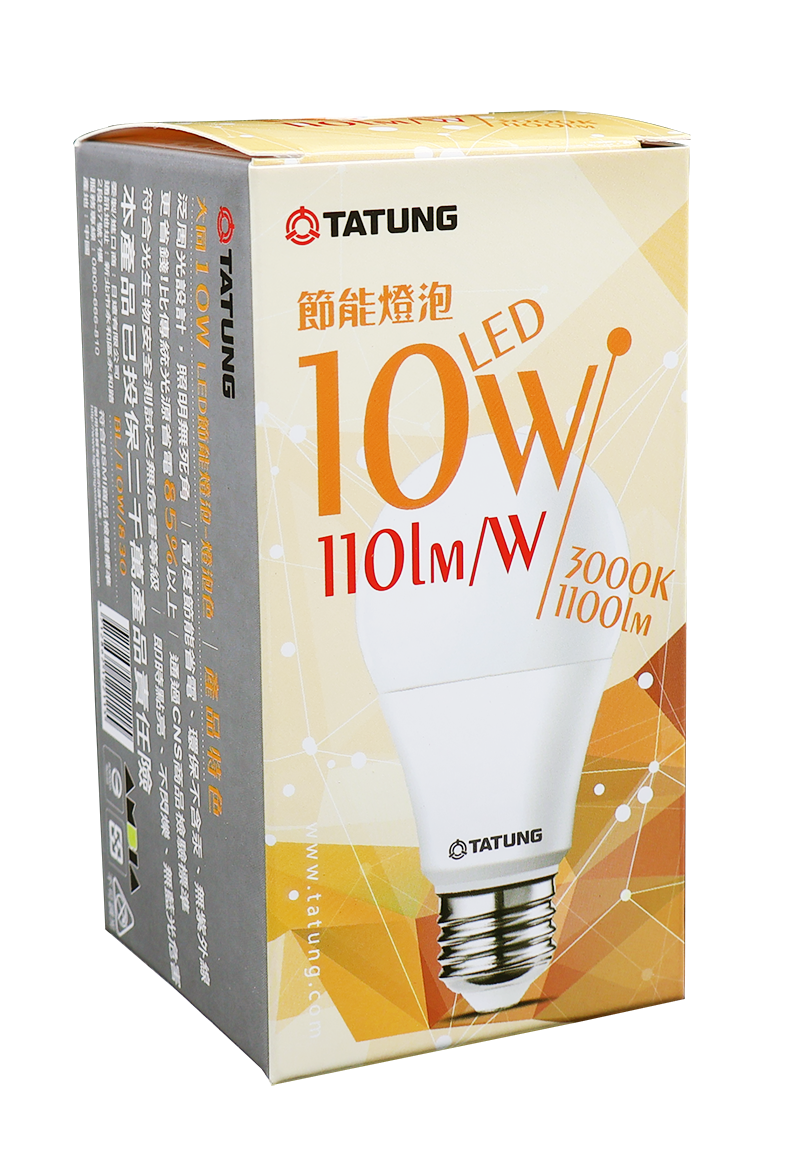 大同10W LED燈泡(黃光)