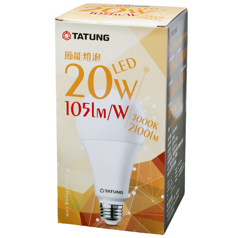 大同 20W LED燈泡(黃光)