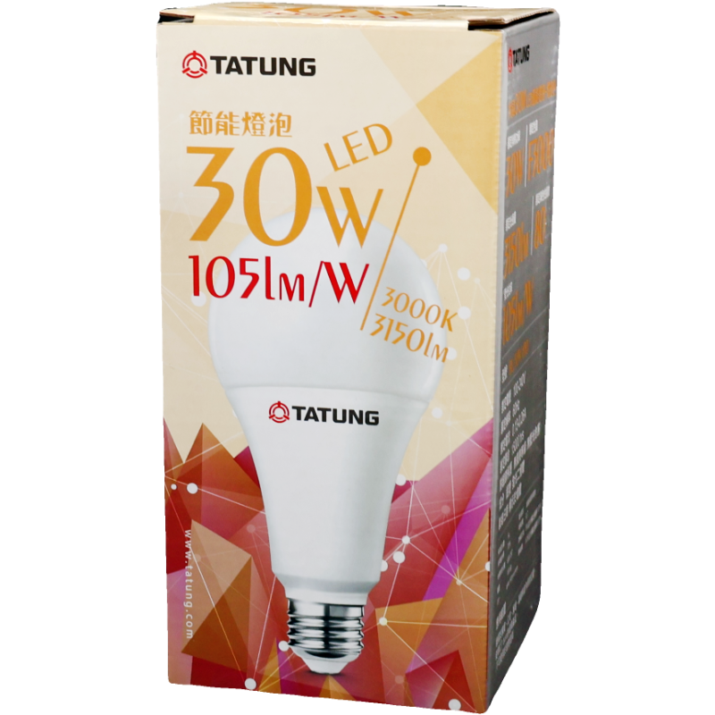 大同30W LED燈泡(黃光)