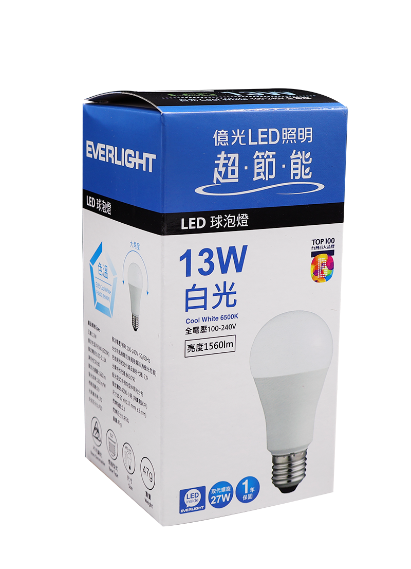 億光13W LED燈泡(白光)