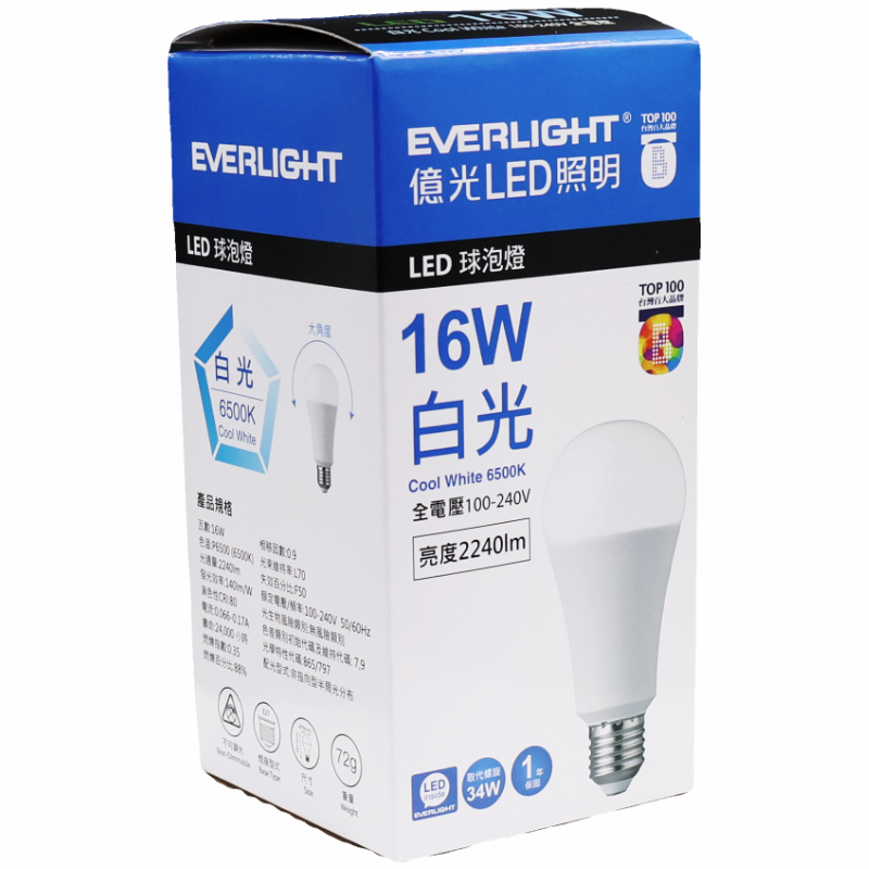 億光 16W LED燈泡(白光) 新